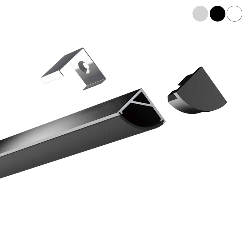 Corner Mounted Black Aluminum Profile LED Channel For 10mm LED Strips Corner Mounted Black Aluminum Profile LED Channel For 10mm LED Strips